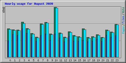 Hourly usage for August 2020
