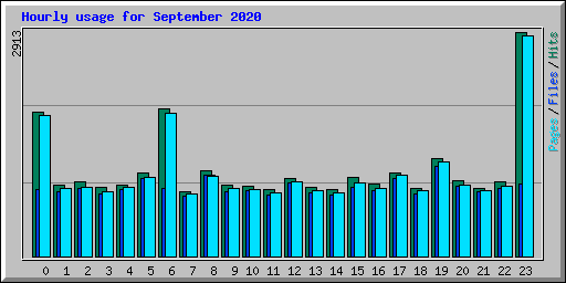 Hourly usage for September 2020