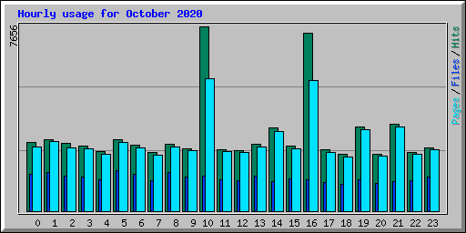 Hourly usage for October 2020