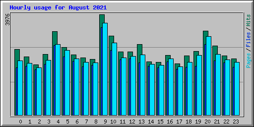 Hourly usage for August 2021
