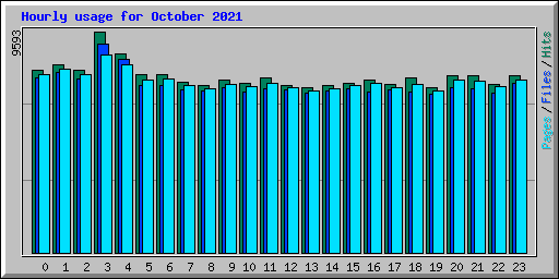 Hourly usage for October 2021